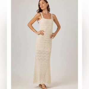 We Are Sundays Cream Cleore Crochet Maxi Dress